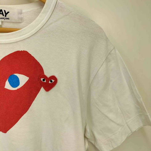 プレイコムデギャルソン PLAY COMME des GARCONS AD2022 ハート プリント ワンポイント 刺繍 S/S クルーネック Tシャツ メンズ JPN:L