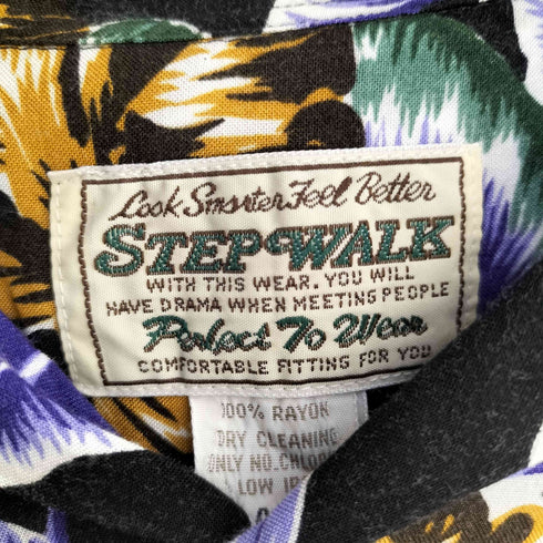 STEP WALK 総柄レーヨンオープンカラーシャツ メンズ import:L