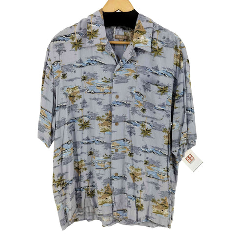 ジョージ GEORGE 総柄オープンカラーレーヨンシャツ メンズ import:XL