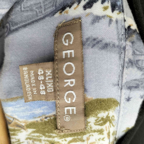 ジョージ GEORGE 総柄オープンカラーレーヨンシャツ メンズ import:XL