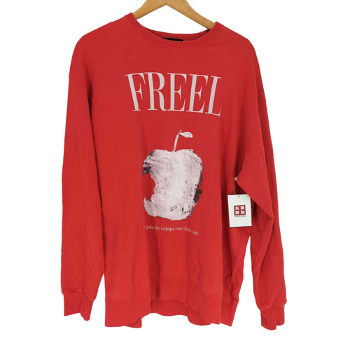 FREEL STATT JEDEンDER WICHTIGEN LEUTE BLEIBEN NICHT アップル プリント L/S クルーネック スウェット トレーナー メンズ JPN:2