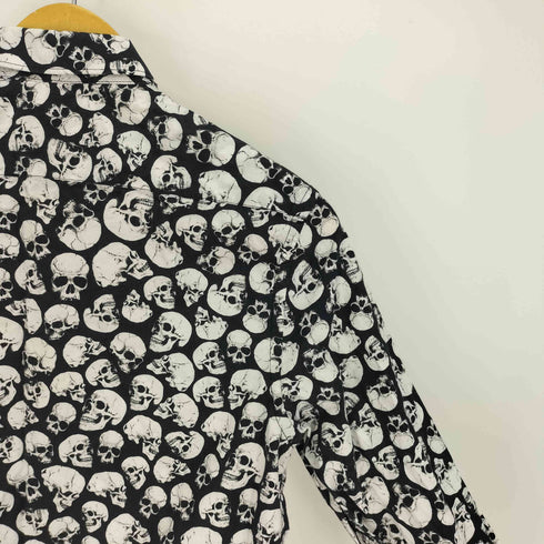 ザラマン ZARA MAN RELAXED FIT スカル 総柄 プリント B.D L/S シャツ メンズ US:38