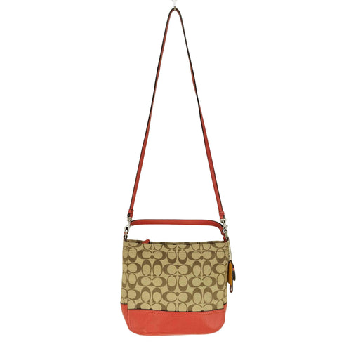 コーチ COACH シグネチャーロゴレザー切替ショルダーバッグ レディース