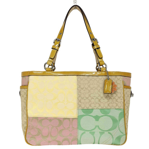 コーチ COACH シグネチャーロゴパッチワークトートバッグ レディース