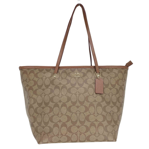 コーチ COACH シグネチャーロゴオールレザートートバッグ レディース