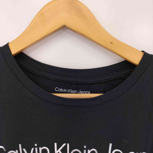 カルバンクラインジーンズ Calvin Klein Jeans ロゴプリント ストレッチ クルーネック Tシャツ レディース import:M