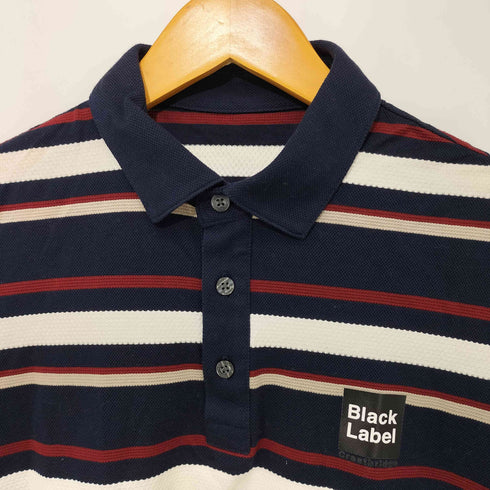 ブラックレーベルクレストブリッジ BLACK LABEL CRESTBRIDGE S/S スクエアロゴボーダーポロシャツ メンズ import:M