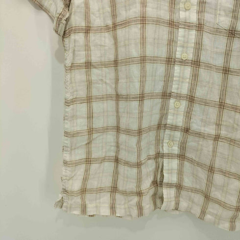 ギャップ Gap 00S OLD S/S リネンチェックシャツ メンズ import:M