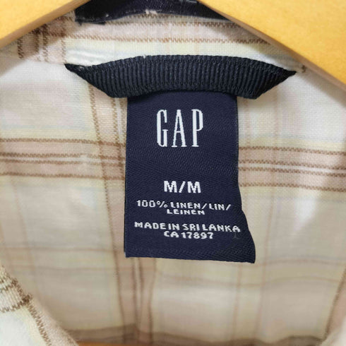ギャップ Gap 00S OLD S/S リネンチェックシャツ メンズ import:M