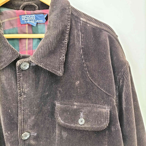ポロバイラルフローレン Polo by RALPH LAUREN 裏地チェック 太畝 コーデュロイ ハンティング ジャケット メンズ import:XXL