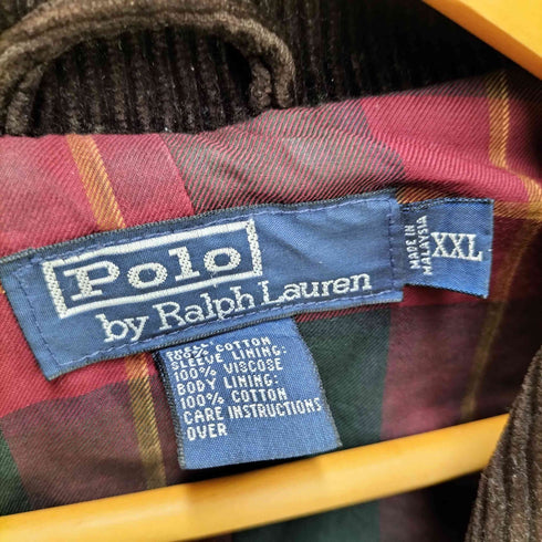 ポロバイラルフローレン Polo by RALPH LAUREN 裏地チェック 太畝 コーデュロイ ハンティング ジャケット メンズ import:XXL
