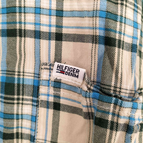 トミーヒルフィガー TOMMY HILFIGER L/S ワンポケットチェックシャツ メンズ import:XXL