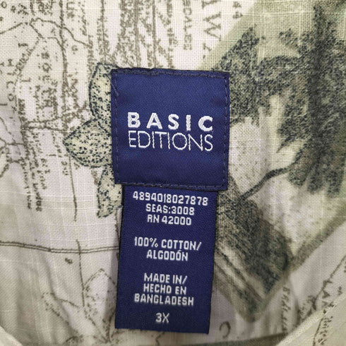 BASIC マッププリントS/Sシャツ メンズ 3X