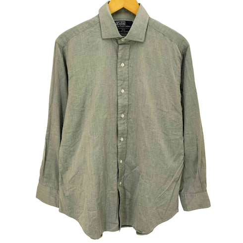 ポロバイラルフローレン Polo by RALPH LAUREN ESTATE TWO PLY COTTON ワイドカラー L/S シャツ メンズ 40 -82