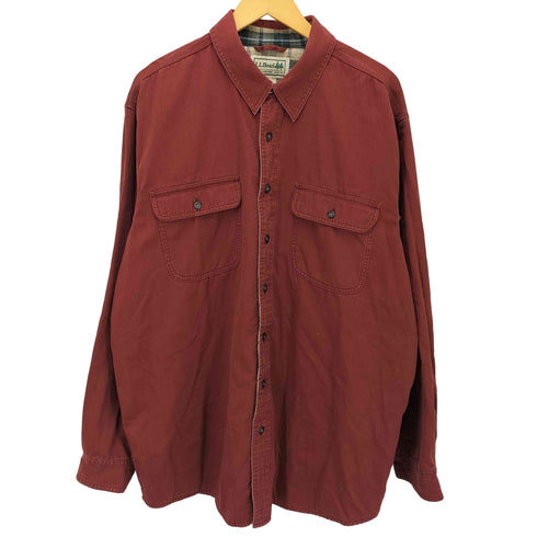 エルエルビーン L.L.Bean 裏地チェック フラップポケット ワーク ハリケーン シャツ メンズ import:XL