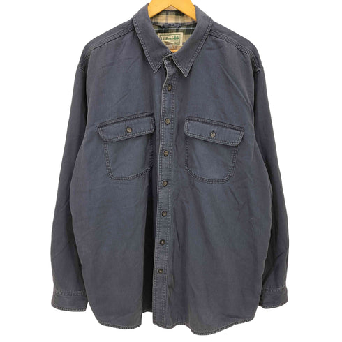 エルエルビーン L.L.Bean 裏地チェック フラップポケット ワーク ハリケーン シャツ メンズ import:XL