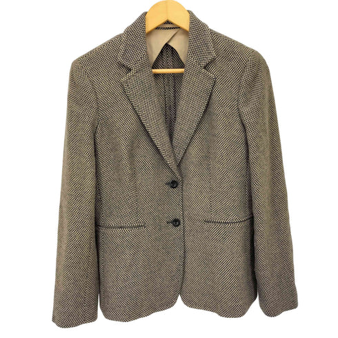 マックスマーラ MAX MARA 白 三角タグ イタリア製 ウール カシミヤ 2B シングル テーラード ジャケット レディース JPN:42