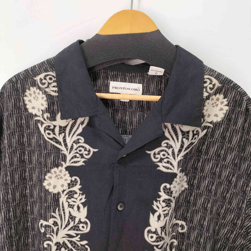 プロントウォモ PRONTO UOMO シルク100% S/S 総柄シャツ メンズ import:XL