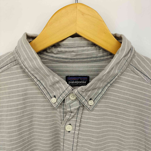 パタゴニア patagonia ボーダー柄 ボタンダウン ショートスリーブシャツ メンズ import:XL