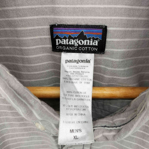 パタゴニア patagonia ボーダー柄 ボタンダウン ショートスリーブシャツ メンズ import:XL
