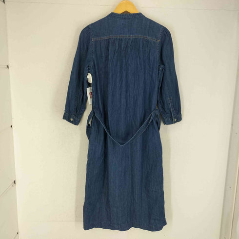 ギャップデニム GAP DENIM ベルテッド ノーカラーデニムシャツ ワンピース レディース JPN:S