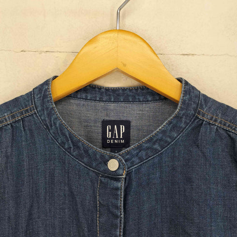 ギャップデニム GAP DENIM ベルテッド ノーカラーデニムシャツ ワンピース レディース JPN:S