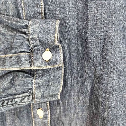 ギャップデニム GAP DENIM ベルテッド ノーカラーデニムシャツ ワンピース レディース JPN:S