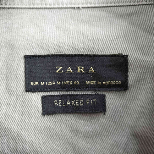 ザラ ZARA RELAXED FIT 長袖シャツジャケット メンズ import:M