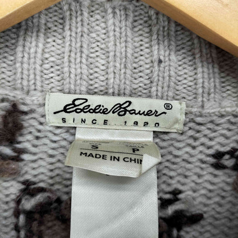 エディーバウアー Eddie Bauer ノルディック柄 モックネック ウールニットセーター メンズ JPN:S