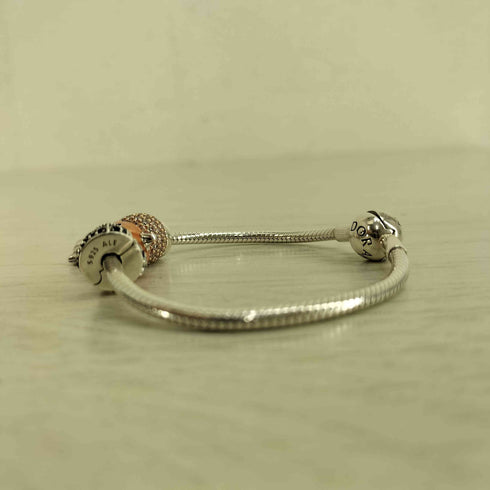 パンドラ PANDORA ALE MET S 925刻印 4連 チャームブレスレット レディース