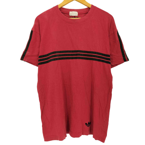 アディダス adidas デサント製 3ライン クルーネックTシャツ メンズ import:L