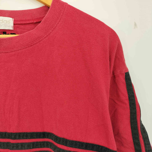 アディダス adidas デサント製 3ライン クルーネックTシャツ メンズ import:L