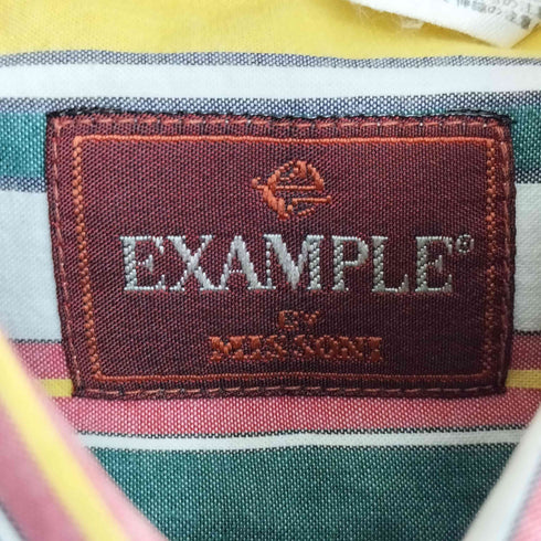 EXAMPLE BY MISSONI イタリア製 ストライプ ボタンダウン 半袖シャツ メンズ 41