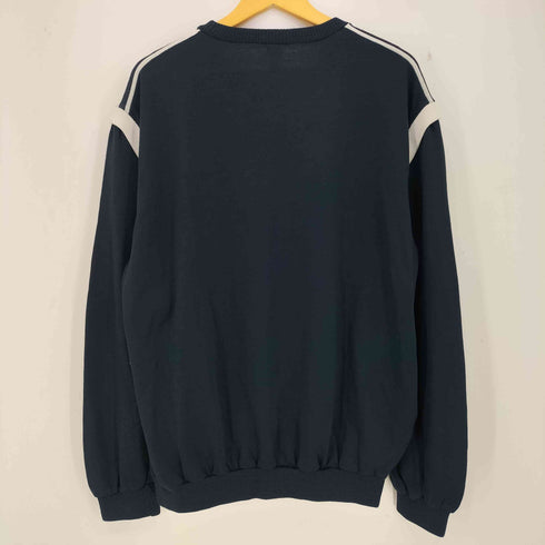 アディダス adidas チュニジア製 VENTEX フェイクレイヤード スリーライン アクリル クルーネックスウェット メンズ