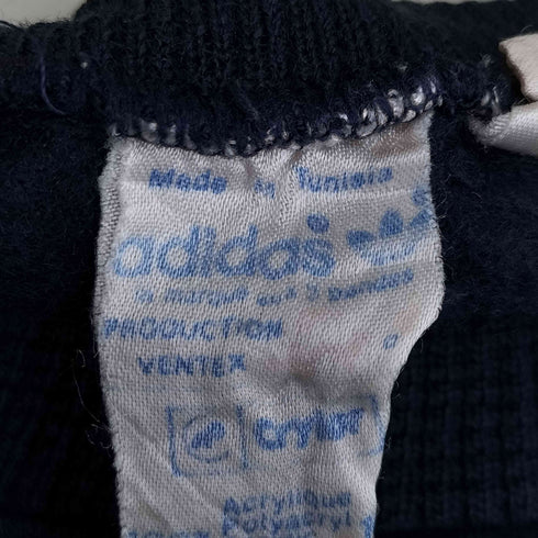 アディダス adidas チュニジア製 VENTEX フェイクレイヤード スリーライン アクリル クルーネックスウェット メンズ