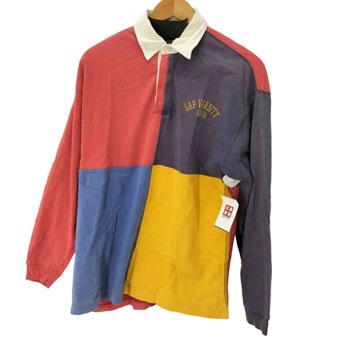 ギャップ Gap 90S OLD マルチカラー L/S ポロシャツ メンズ import:M