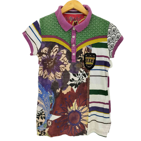 デシグアル Desigual 総柄 ポロシャツ レディース import:M