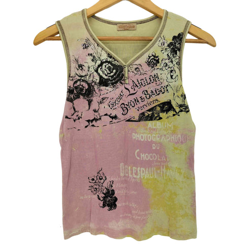 SKINNY MINNIE Y2K ラインストーン タンクトップ レディース import:M