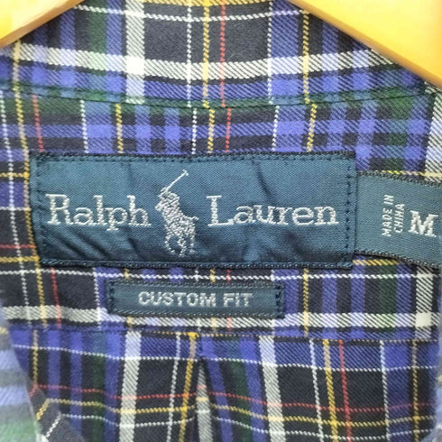 ラルフローレン RALPH LAUREN CUSTOM FIT ポニー刺繍 ボタンダウン チェックシャツ メンズ import:M