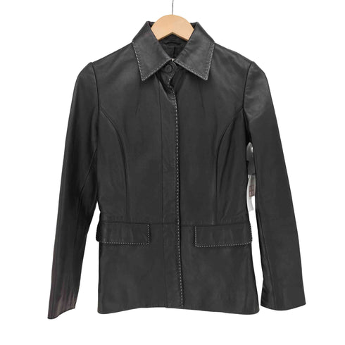 ビアッジョブルー Viaggio Blu 羊革 比翼 ステッチレザージャケット レディース