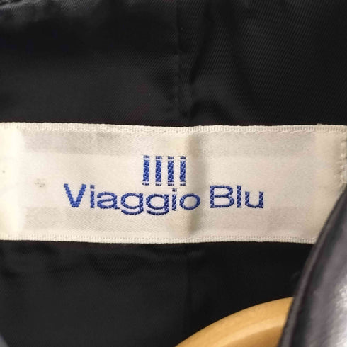 ビアッジョブルー Viaggio Blu 羊革 比翼 ステッチレザージャケット レディース