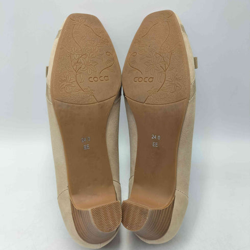 コカ coca グログランリボン付き スクエアトゥ パンプス レディース JPN:24