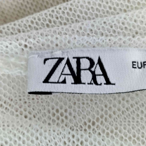 ザラ ZARA レース 刺繍 シアーシャツワンピース レディース import:L