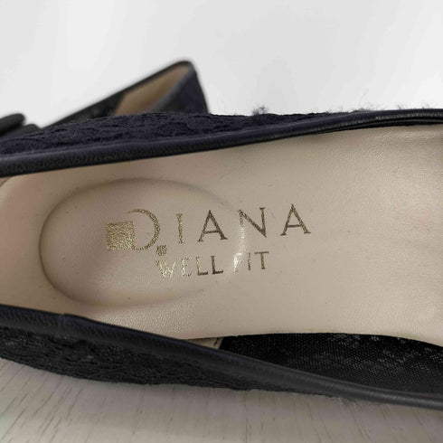 ダイアナ DIANA WELL FIT リボン オープントゥ ウェッジソール パンプス レディース 24 1/2