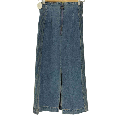 リリーブラウン Lily Brown 19SS サイドライン ステッチ スリット バッククロスデニムスカート レディース JPN:0