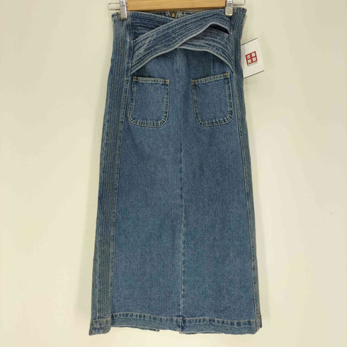 リリーブラウン Lily Brown 19SS サイドライン ステッチ スリット バッククロスデニムスカート レディース JPN:0