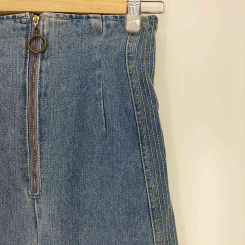 リリーブラウン Lily Brown 19SS サイドライン ステッチ スリット バッククロスデニムスカート レディース JPN:0