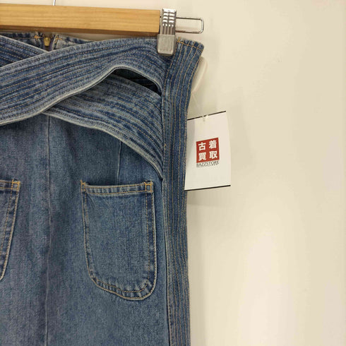 リリーブラウン Lily Brown 19SS サイドライン ステッチ スリット バッククロスデニムスカート レディース JPN:0