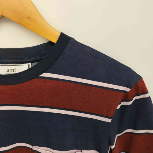 アミアレクサンドルマテュッシ AMI ALEXANDRE MATTIUSSI ポケット ボーダーTシャツ メンズ