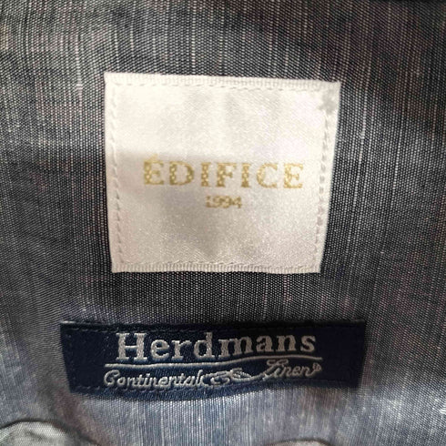 エディフィス EDIFICE L/S リネン混シャツ メンズ import:L